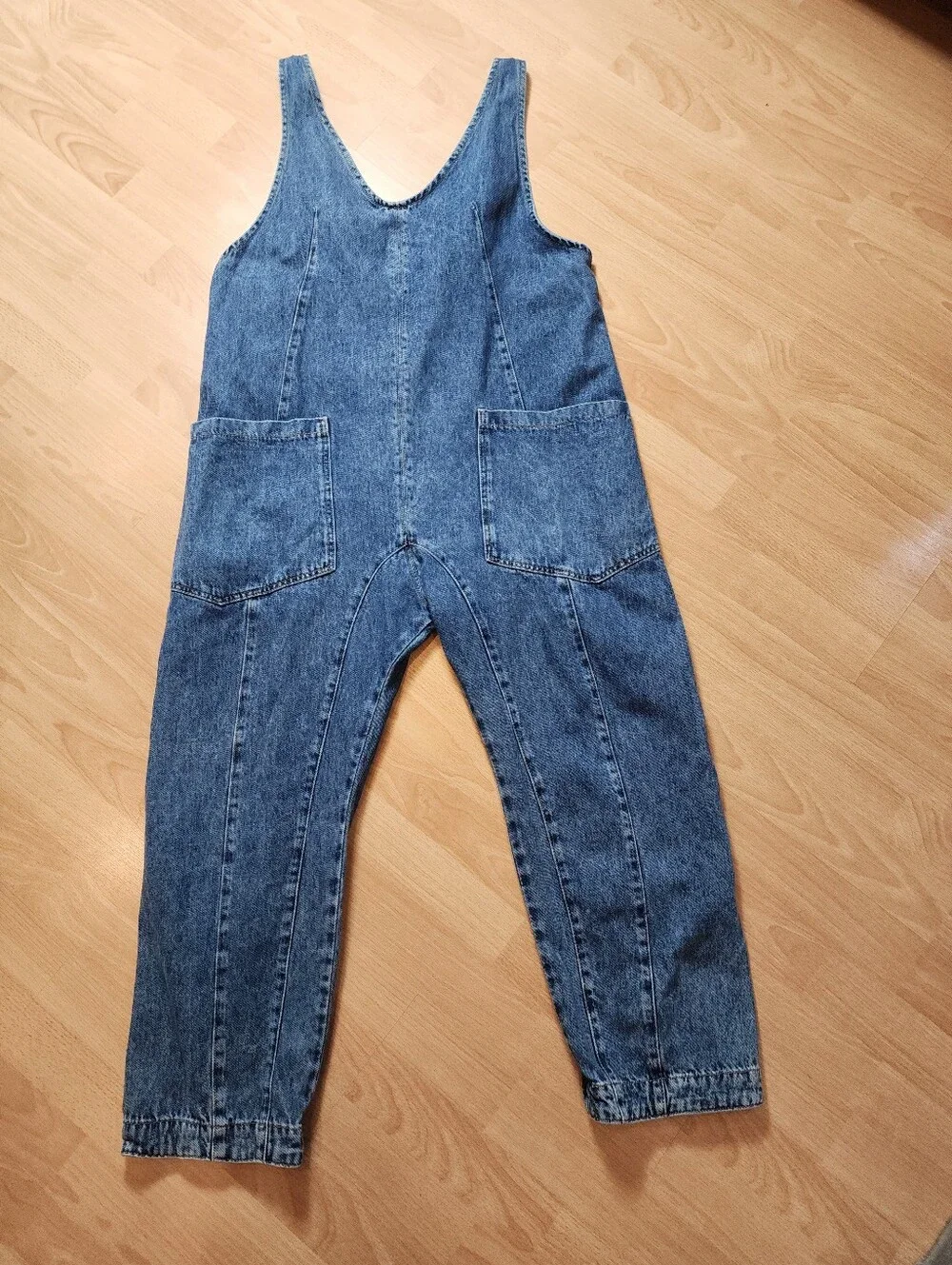 Free People / We The Free High Roller Jumpsuit Denim Jumper Size Medium